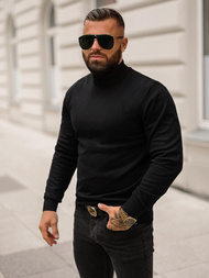 Sweter męski półgolf czarny OZONEE O/BM201