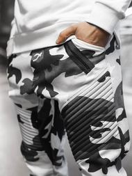 Spodnie męskie chino joggery czarno-białe OZONEE A/0952