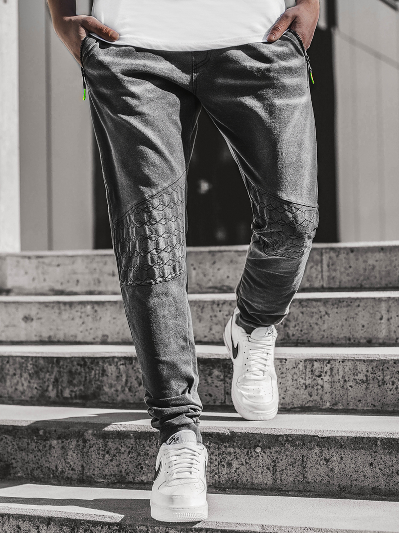 Spodnie męskie jogger czarne OZONEE JS/KK1106