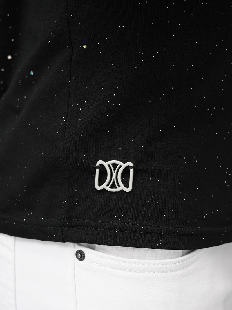 T-shirt męski slim fit czarny OZONEE O/QQ1388