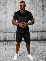 Komplet dresowy męski welurowy czarny OZONEE O/12133Z