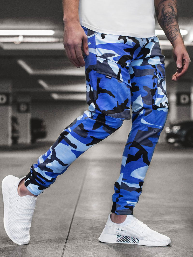 Штани чоловічі джоггери синьо-чорні OZONEE A/1003