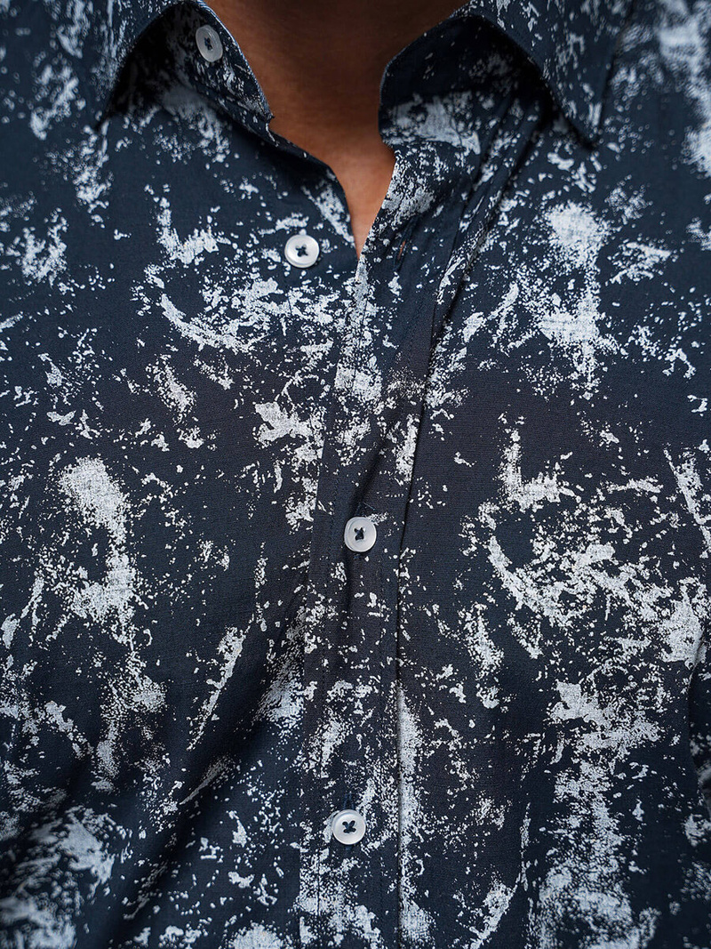 Класична сорочка чоловіча tемно-cиня OZONEE O/536272