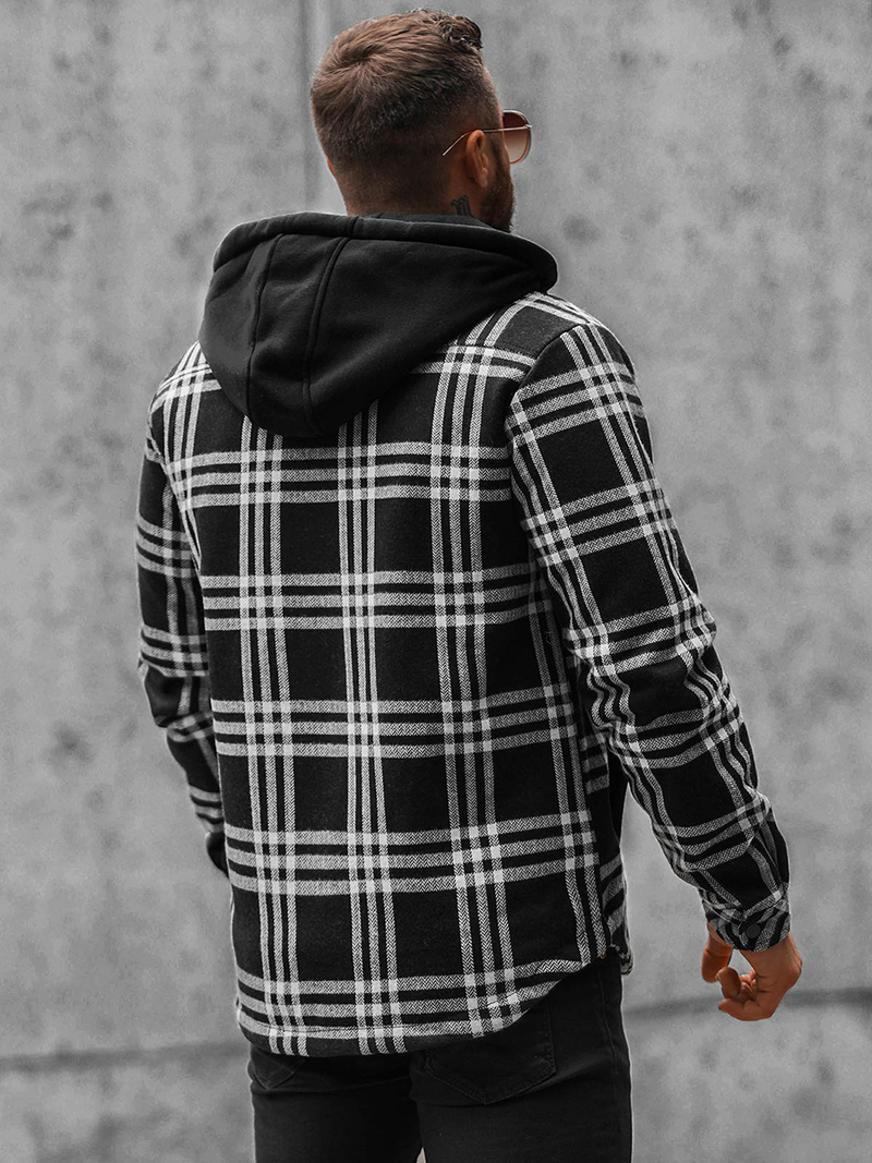 Сорочка чоловіча Чорно-Бiла OZONEE O/3A91/1