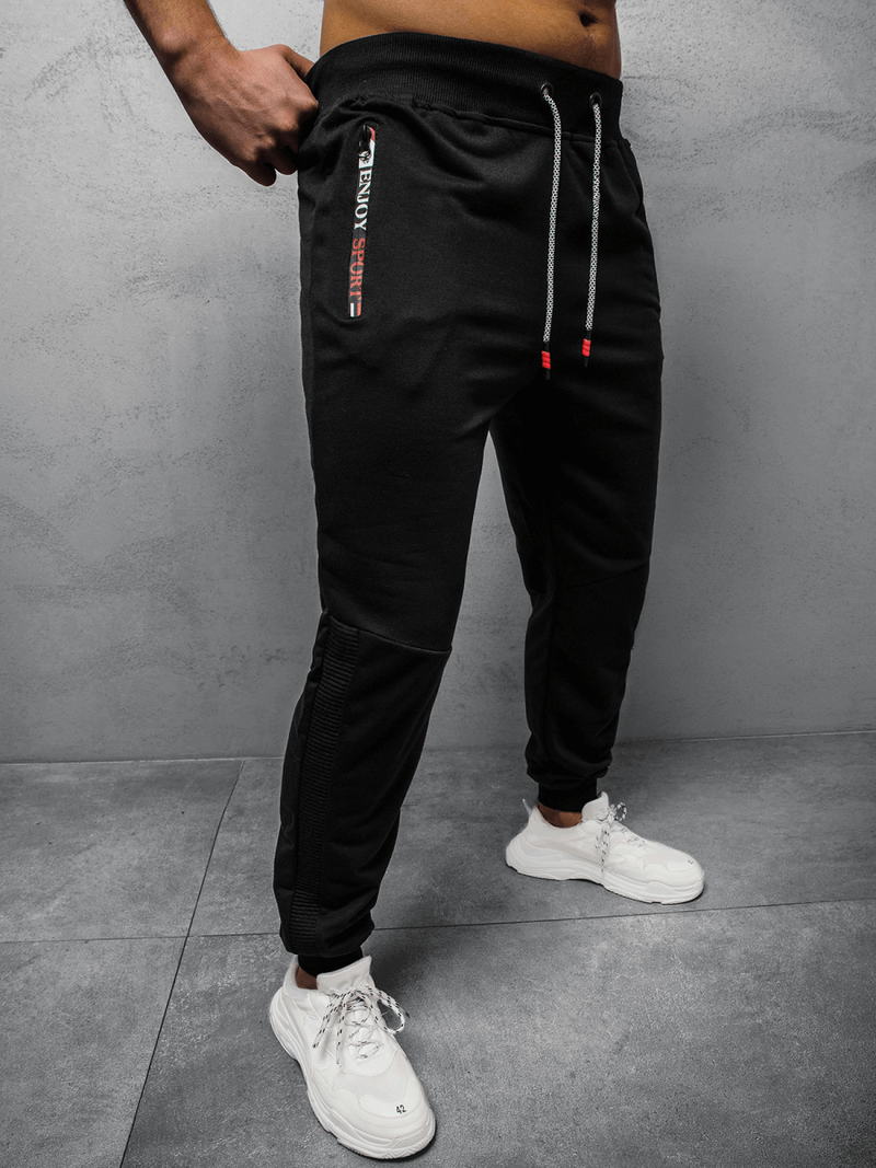 Spodnie dresowe męskie czarne OZONEE JS/68K10215