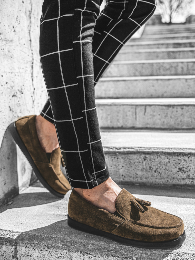 Buty męskie slip on brązowe o/kn07