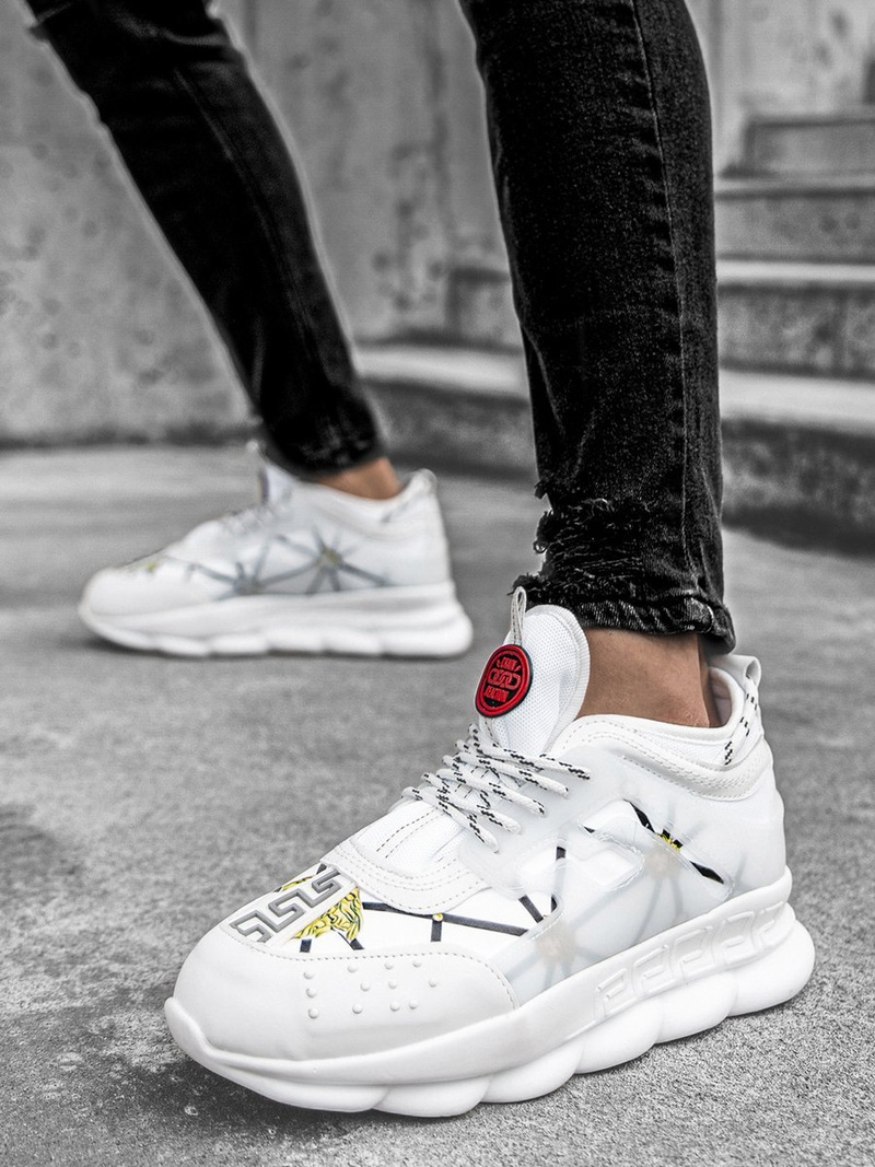 Sneakersy biało-złote OZONEE G/2020