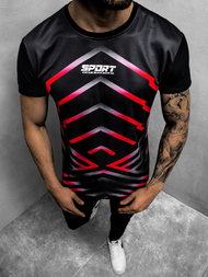 Футболка чоловіча Чорно-Червона OZONEE JS/KS2063Z