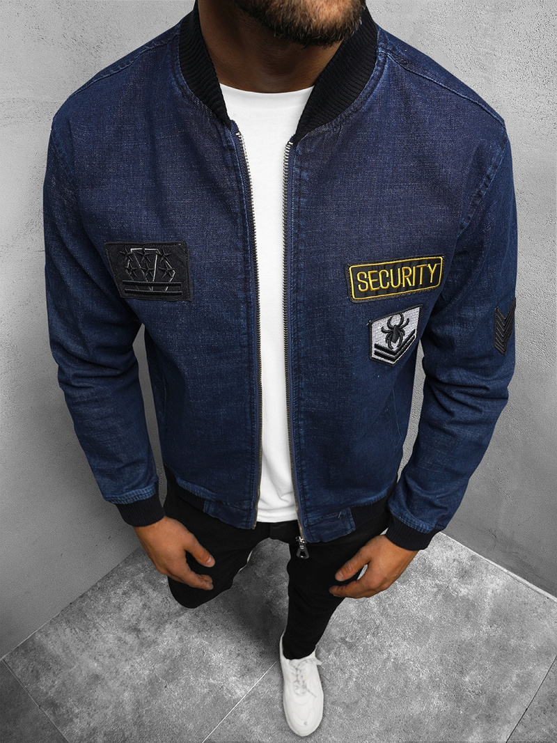 Чоловіча джинсова куртка Ультрамаринова OZONEE NB/MJ509B