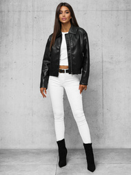 Kurtka skórzana damska czarna OZONEE O/G116Z