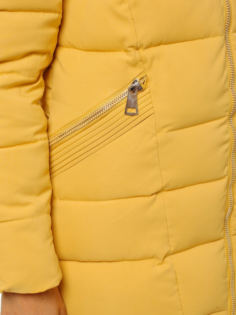 Kurtka zimowa damska parka z futerkiem jasny-camel OZONEE O/SW029/46