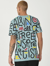 T-Shirt męski z nadrukiem miętowy OZONEE MR/21518