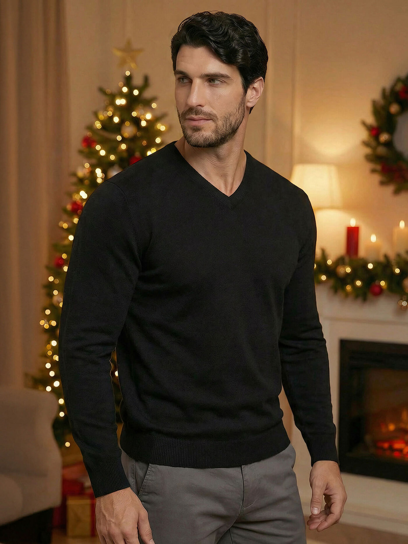 Sweter męski czarny OZONEE NB/MMB601/4Z