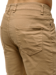 Spodnie męskie jeans jogger beżowe OZONEE O/4561