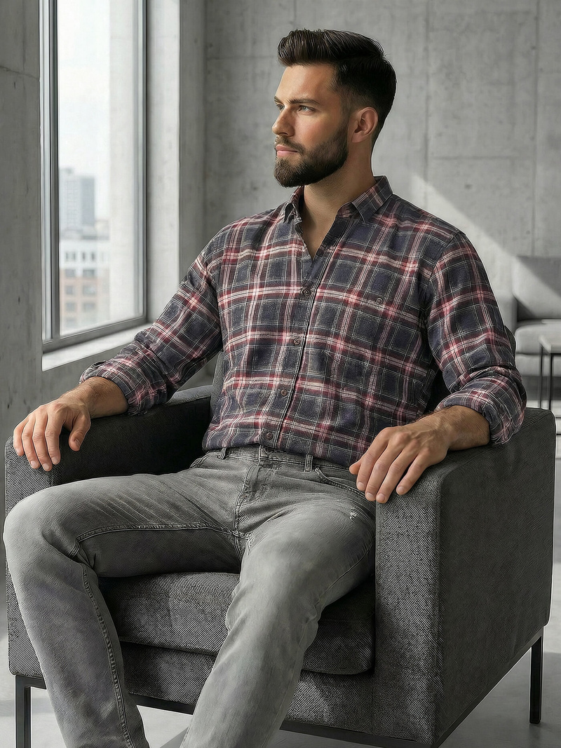 Cорочка чоловіча Бордова OZONEE V/V178Z