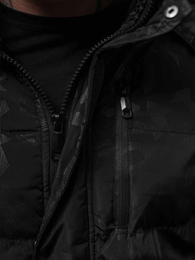 Kurtka zimowa męska pikowana czarna OZONEE JS/27M8109