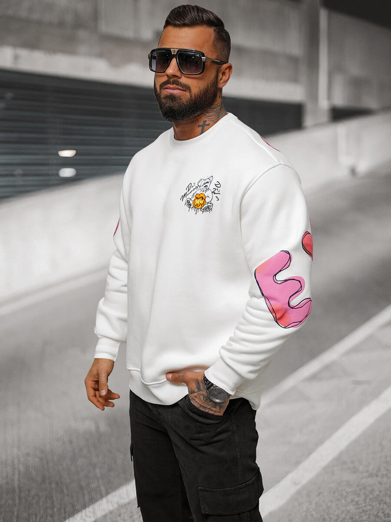 Bluza oversize biała OZONEE O/SWE23041