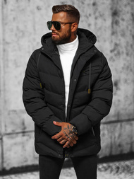 Kurtka zimowa męska pikowana czarna OZONEE JS/5M3135/392