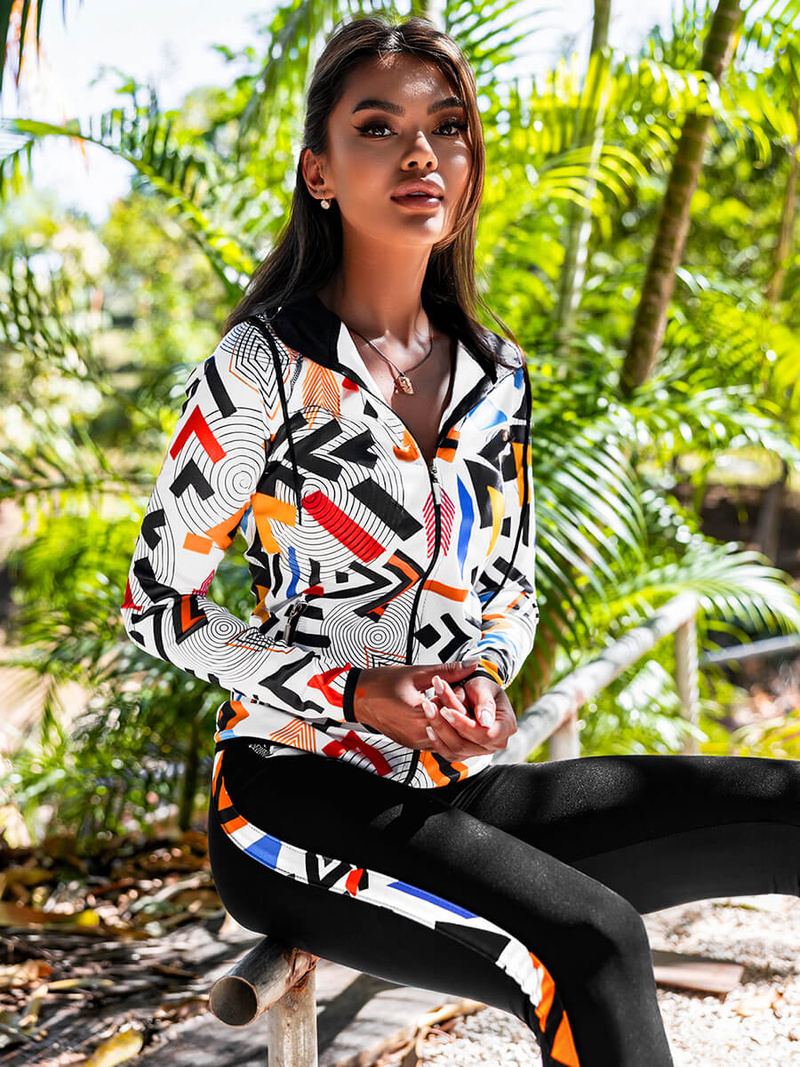 Жіночий спортивний костюм з двох частин Кольоровий OZONEE O/20681Z