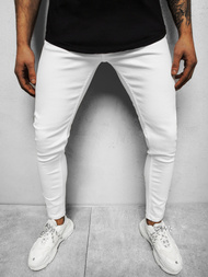 Spodnie jeansowe męskie białe OZONEE B/20203035