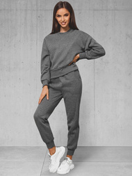 Komplet dresowy oversize dwuczęściowy damski grafitowy OZONEE JS/8C71/5