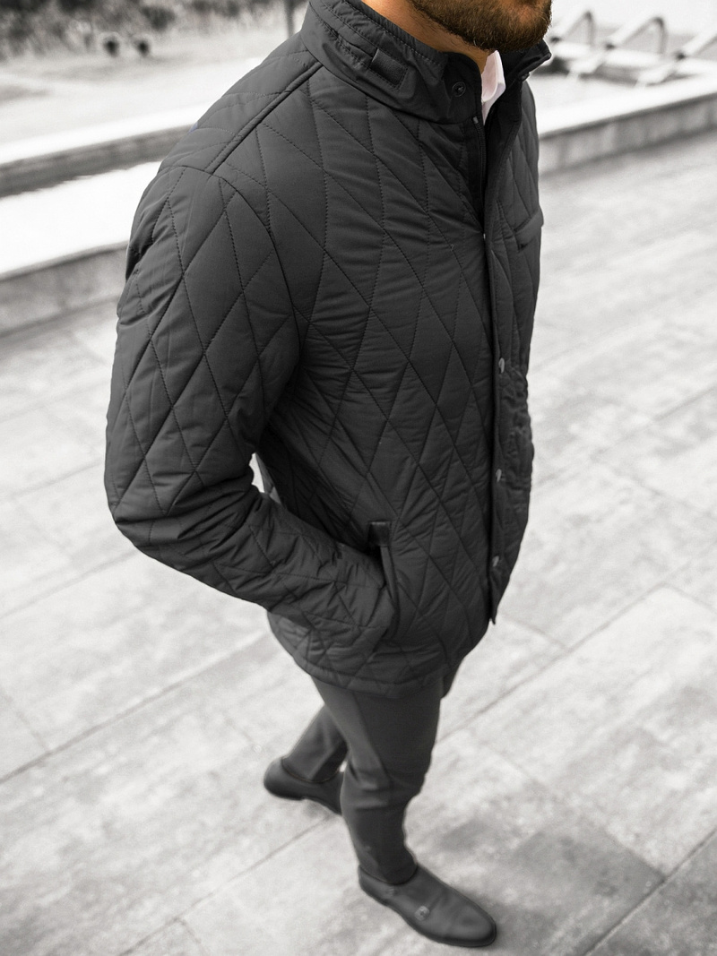 Kurtka przejściowa męska czarna OZONEE JS/22M111/1