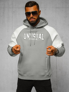 Bluza z kapturem oversize szara OZONEE O/SWE23027Z