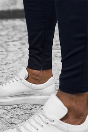 Spodnie męskie chino materiałowe granatowe OZONEE DJ/550170