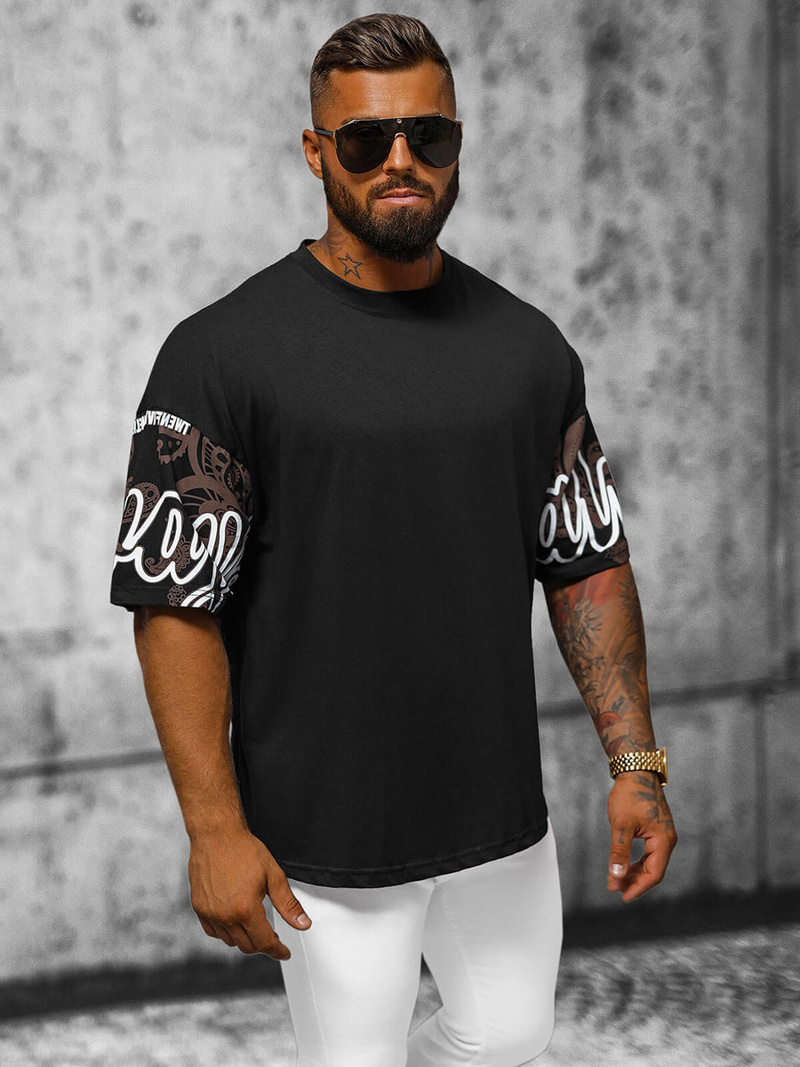 Футболка чоловіча чорна OZONEE O/3432