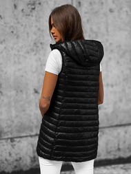 Стьобаний жіночий жилет чорний OZONEE O/H903