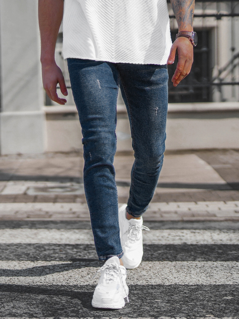 Spodnie jeansowe męskie ciemno-niebieskie OZONEE E/5193/02