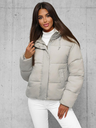 Kurtka zimowa damska pikowana szara OZONEE JS/16M9188/297