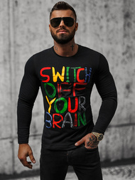 Футболка з довгим рукавом чоловіча Чорна OZONEE O/B259