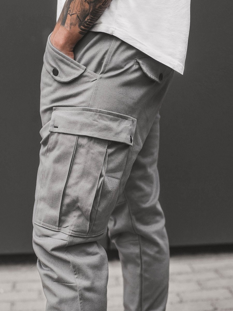 Spodnie męskie chino joggery szare OZONEE A/1005