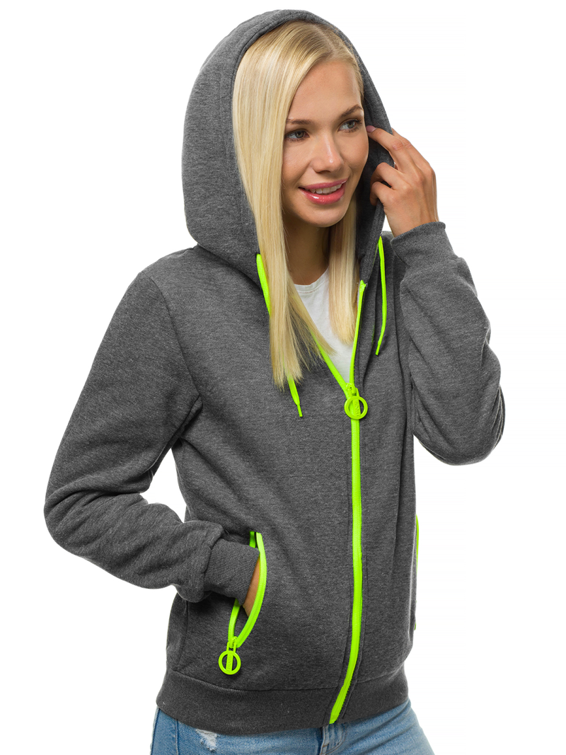 Bluza rozpinana damska grafitowa OZONEE JS/KSW3010