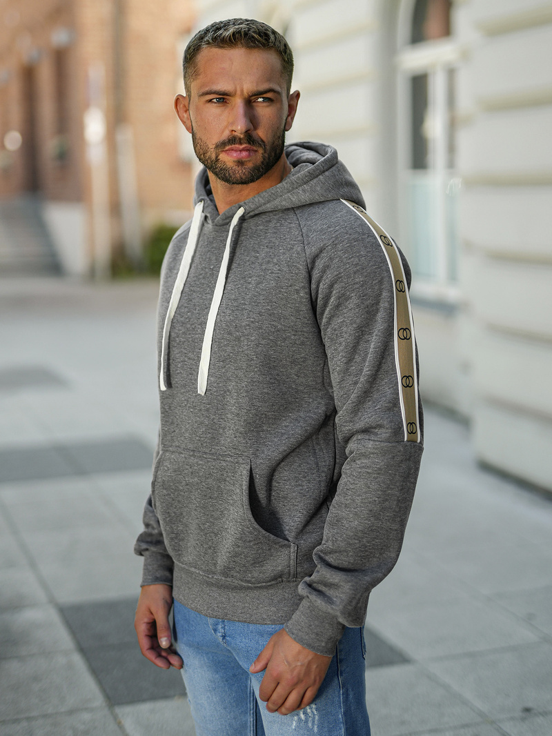 Bluza z kapturem męska grafitowa OZONEE JS/8B1730/5