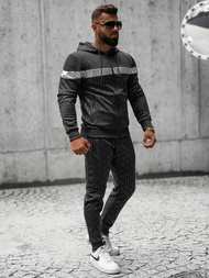 Komplet dresowy męski czarny OZONEE O/3A73