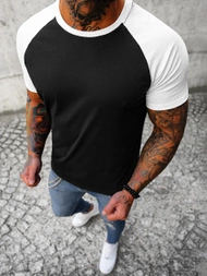 T-shirt męski czarno-biały OZONEE JS/8T82/9