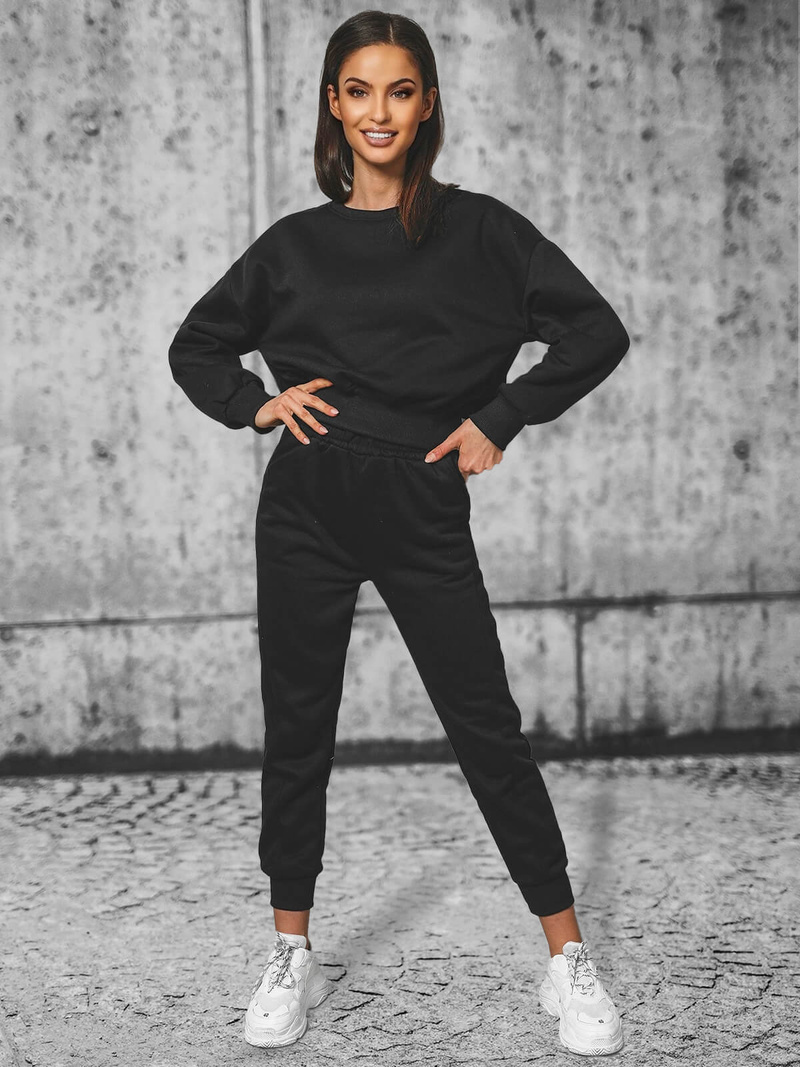 Жіночий спортивний костюм з двох частин Чорний OZONEE JS/8C71/3