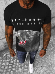 T-Shirt męski czarny OZONEE O/1298Z