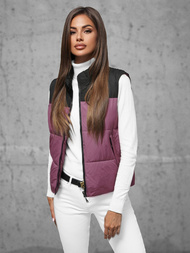 Kamizelka damska pikowana ciemno-różowa OZONEE JS/16M9112/53