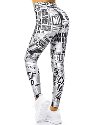 Legginsy damskie biało-czarne OZONEE O/20975