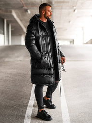 Kurtka zimowa męska długa czarna OZONEE O/M3205Z