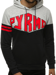 Bluza z kapturem męska szaro-czarna OZONEE JS/KS2133