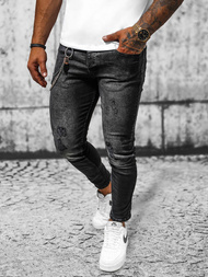 Spodnie jeansowe męskie czarne OZONEE O/260SPZ