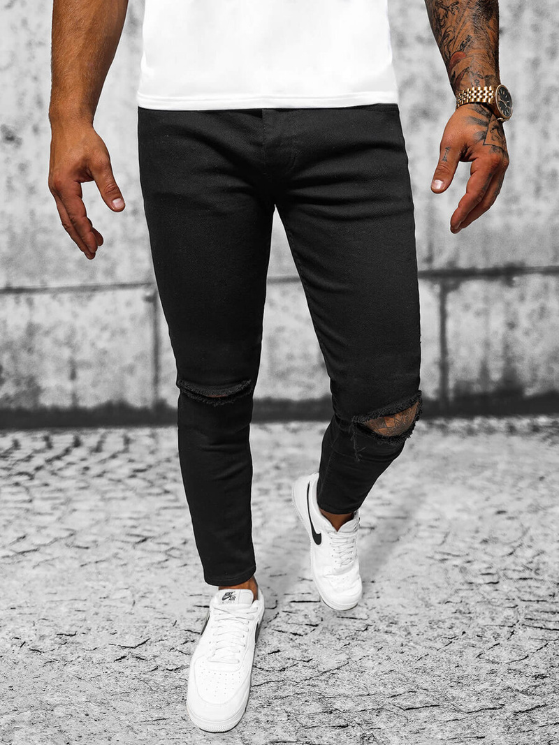 Spodnie jeansowe męskie czarne OZONEE E/5391/02