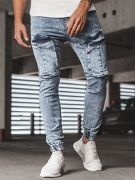 Spodnie jeans jogger męskie jasno-niebieskie OZONEE G/1067
