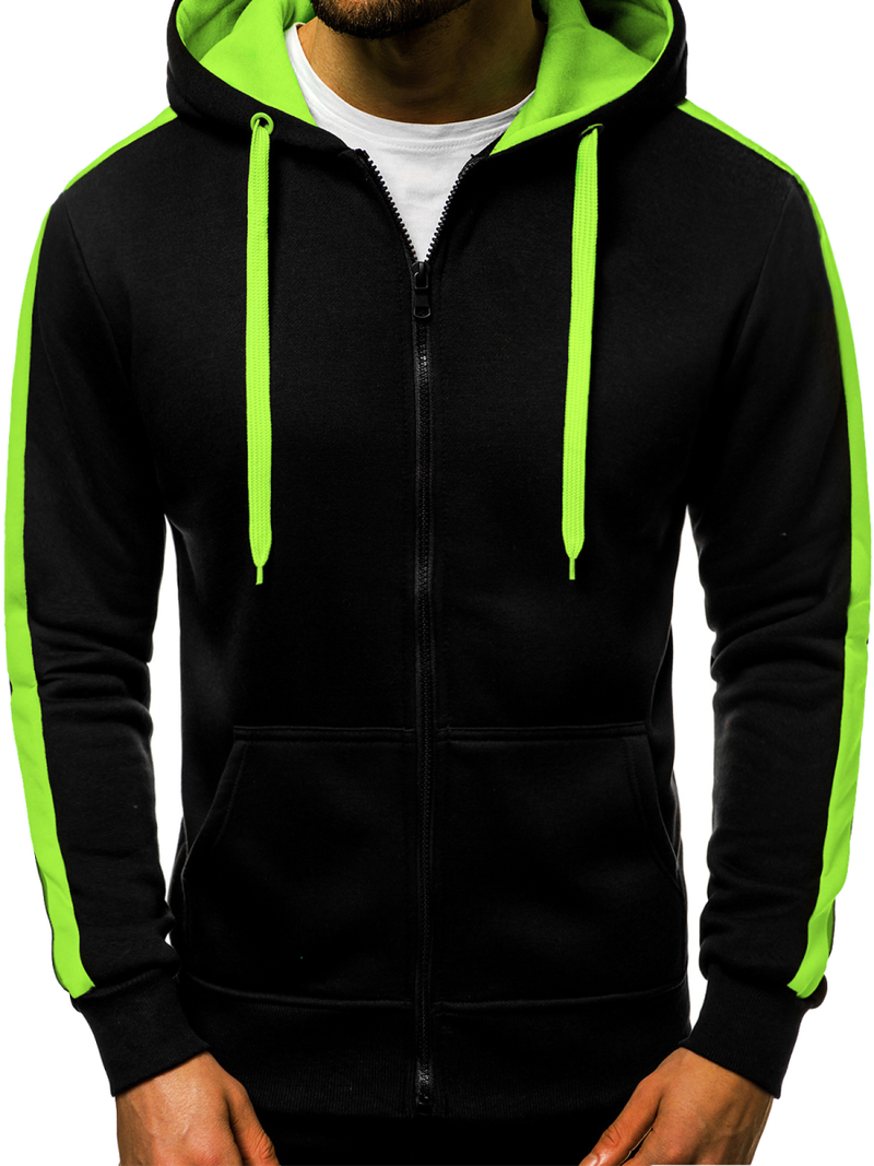 Толстовка чоловіча Чорно-сірувато-зелений OZONEE JS/2015