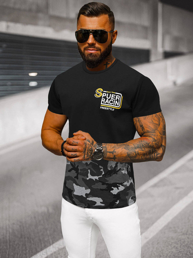 T-shirt męski szary OZONEE JS/S985/2Z