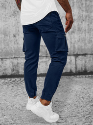 Spodnie męskie joggery ciemno-niebieskie OZONEE NB/MP0165BS
